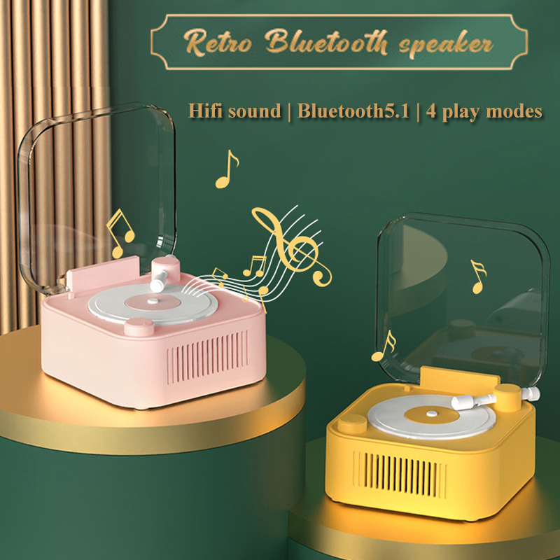 Home Cinema Bluetooth 5.1 - Speaker Bluetooth Retro portabel Vintage, pemutar