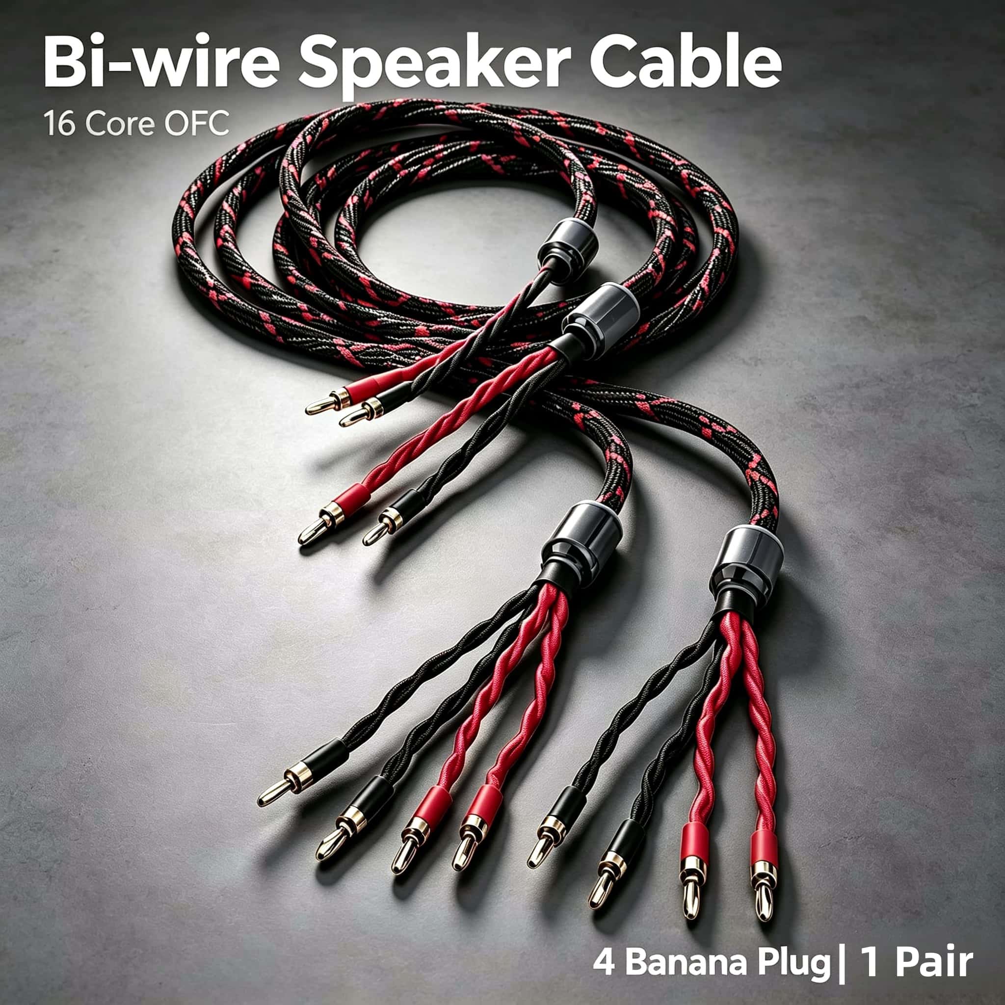 Home Cinema Beamer - 16 Core OFC Bi-Wire Kabel Speaker