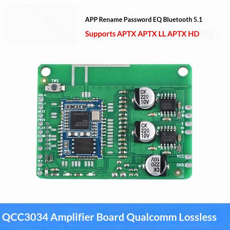 Home Cinema Bluetooth 5.1 - Papan penguat daya QCC3034, perubahan nama
