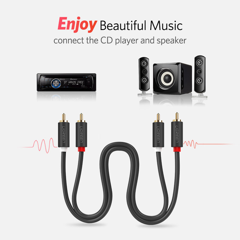 UGREEN 2RCA Ke 2 RCA Kabel Aud - Home Cinema Beamer ulasan dan harga