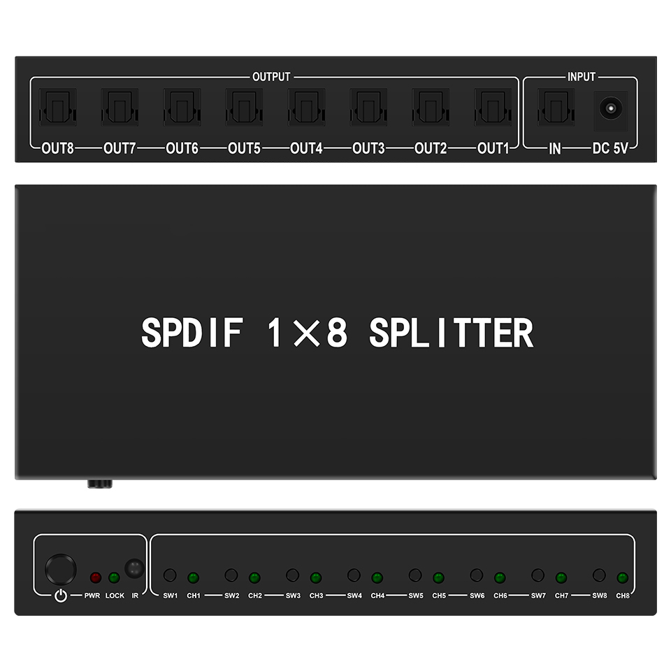 Pemisah Audio optik, 1 in 8 Ou - Home Cinema Beamer ulasan dan harga